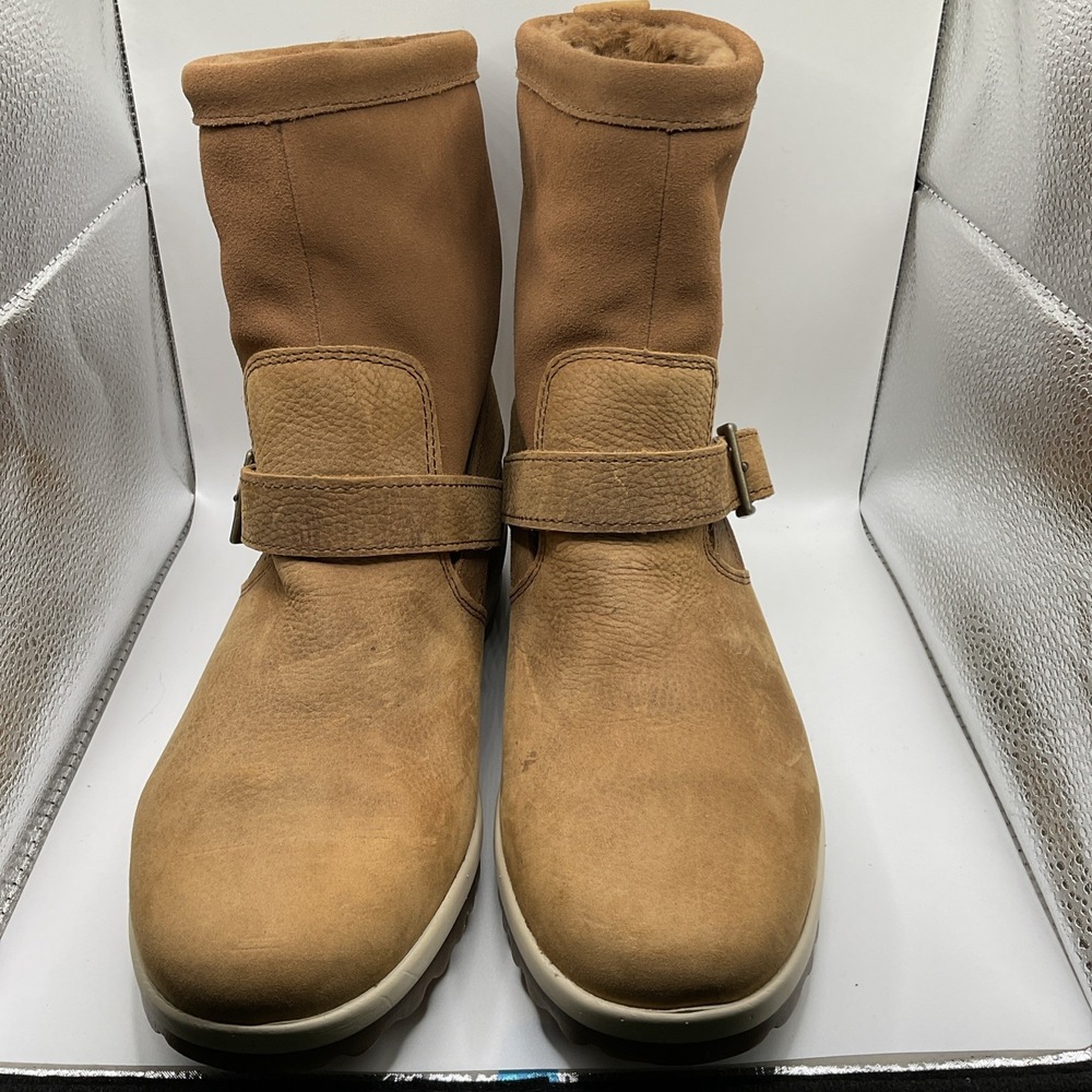 Brown Suede Leather Upper Zip-Up Boots Women Size 6.5M